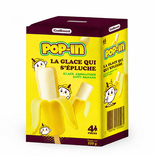 Pop In Glace à Éplucher Banane x4