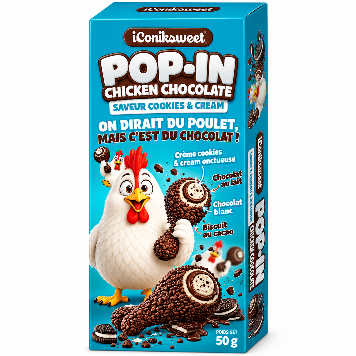 iConiksweet - Pop-In Chicken Chocolate – Saveur  Cookies & Cream