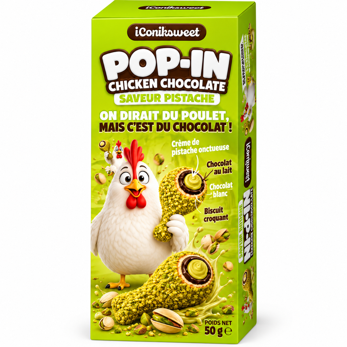 iConiksweet - Pop-In Chicken Chocolate – Saveur  Pistache