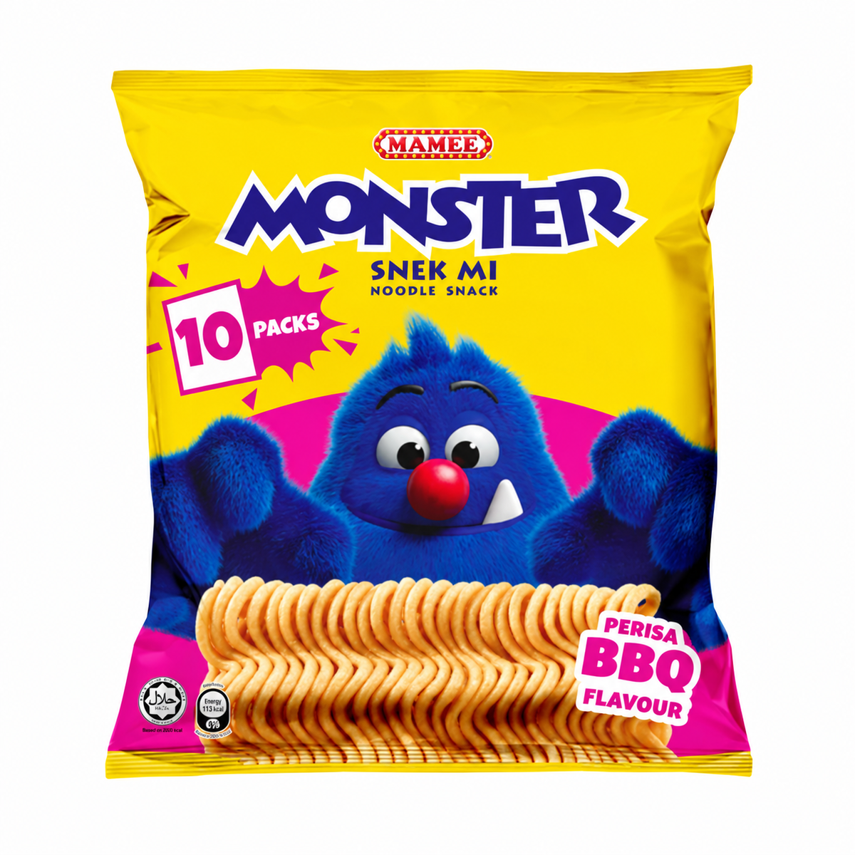 PACK 10 Monster Noodle Snack BBQ Flavor